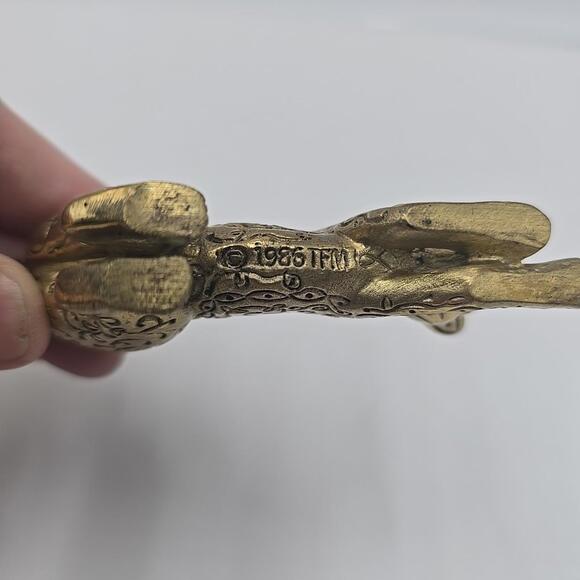 Vtg Franklin Mint Curio Cabinet Cat‎ Collection Figurine Asian 1986 Brass Etched - Picture 9 of 15